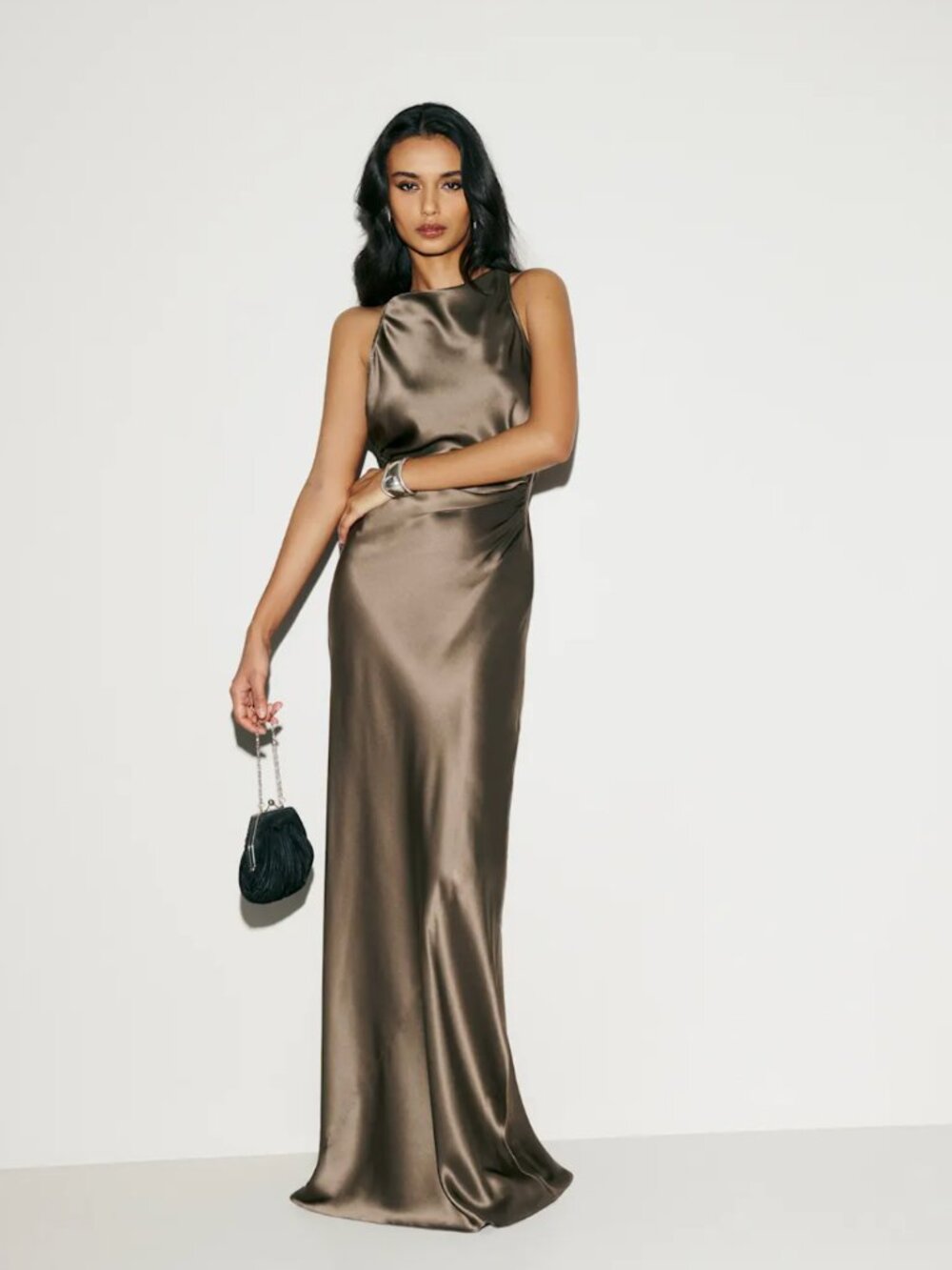 Reformation Anaiis Silk Dress in Morel Size 6 - Picture 1 of 9